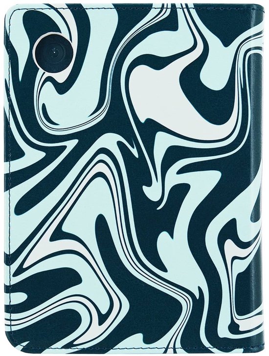 Luxe Sleepcover Geschikt voor Tolino Shine 4 Hoes Abstract Petroleum Kleuren van Luxe — afbeelding 3