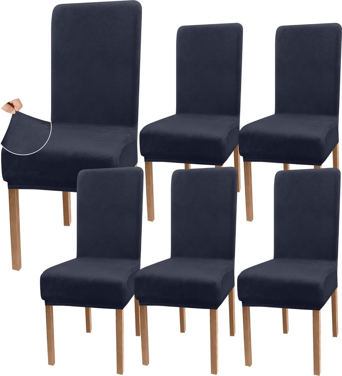 Luxe Velours Stoelhoezen voor Eetkamerstoelen - Wasbare Beschermhoes
