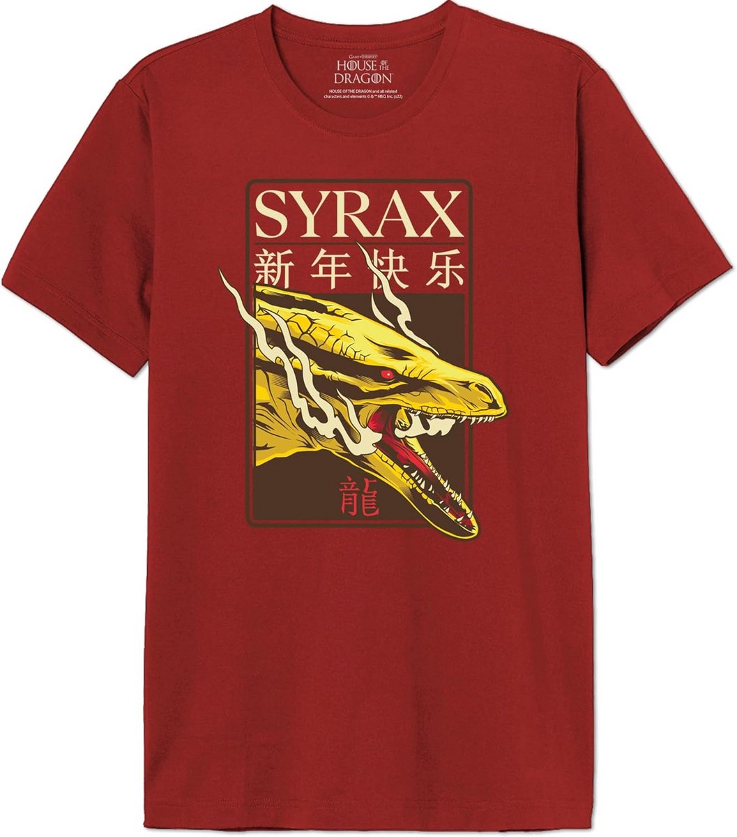 Draken T-shirt voor Heren - Rood - Maat M - Game of Thrones Stijl