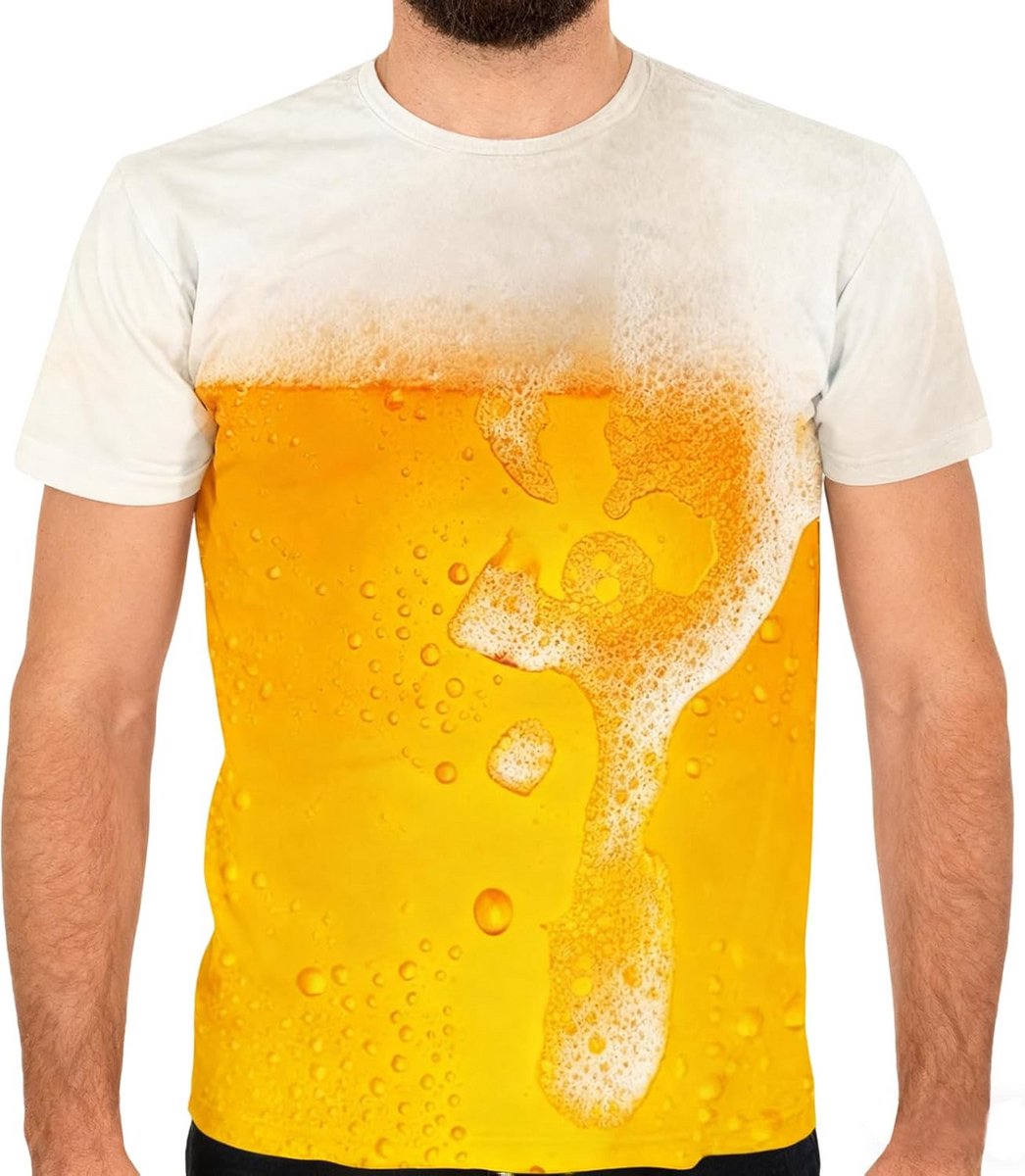 Grappig Bier T-shirt 3D Print Korte Mouwen Unisex Casual Shirt