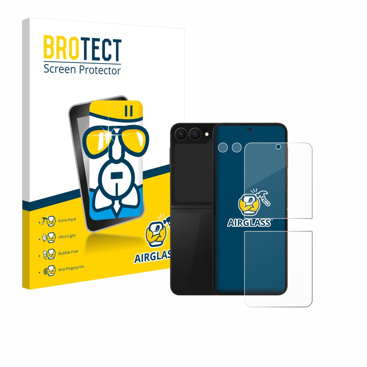 Screenprotector voor Samsung Galaxy Z Flip 7 FE (Voor+Camera) Beschermglas transparant