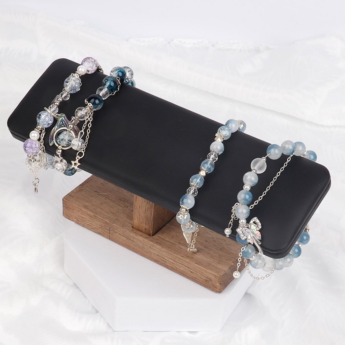 Houten Horloge Display Toren voor Horloges, Armbanden en Sieraden Organizer