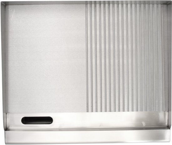 HCB® - Professionele Horeca Bakplaat - 1/2 geribbeld - 230V - RVS / INOX - Electrisch Grill apparaat - 47.5x55x22 cm (DxBxH) - 23 kg - 2569 — afbeelding 2