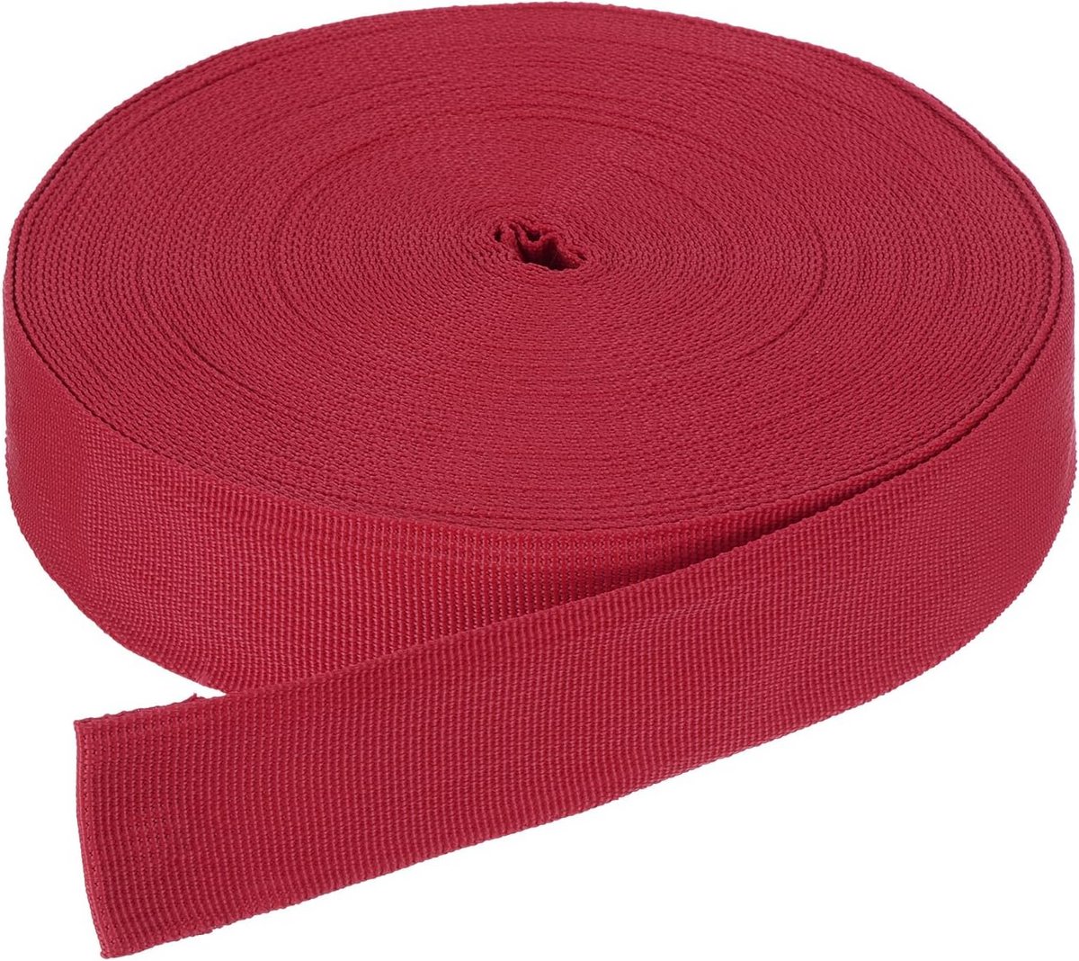 Sterke Nylon Platte Band (Spanband) - Ideaal voor Knutselen, Rugzakken en Reparatie - Donker Rood