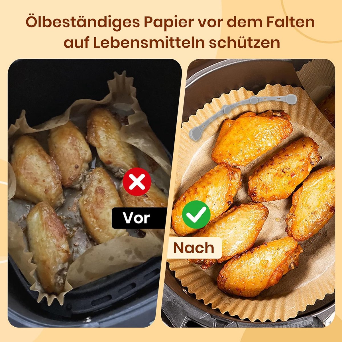 4x Magneten voor Airfryer Bakpapier - Hittebestendige Siliconen Accessoires