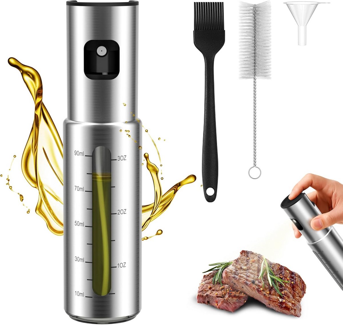 Roestvrijstalen Oliespuitfles 100ml voor Koken en Salades