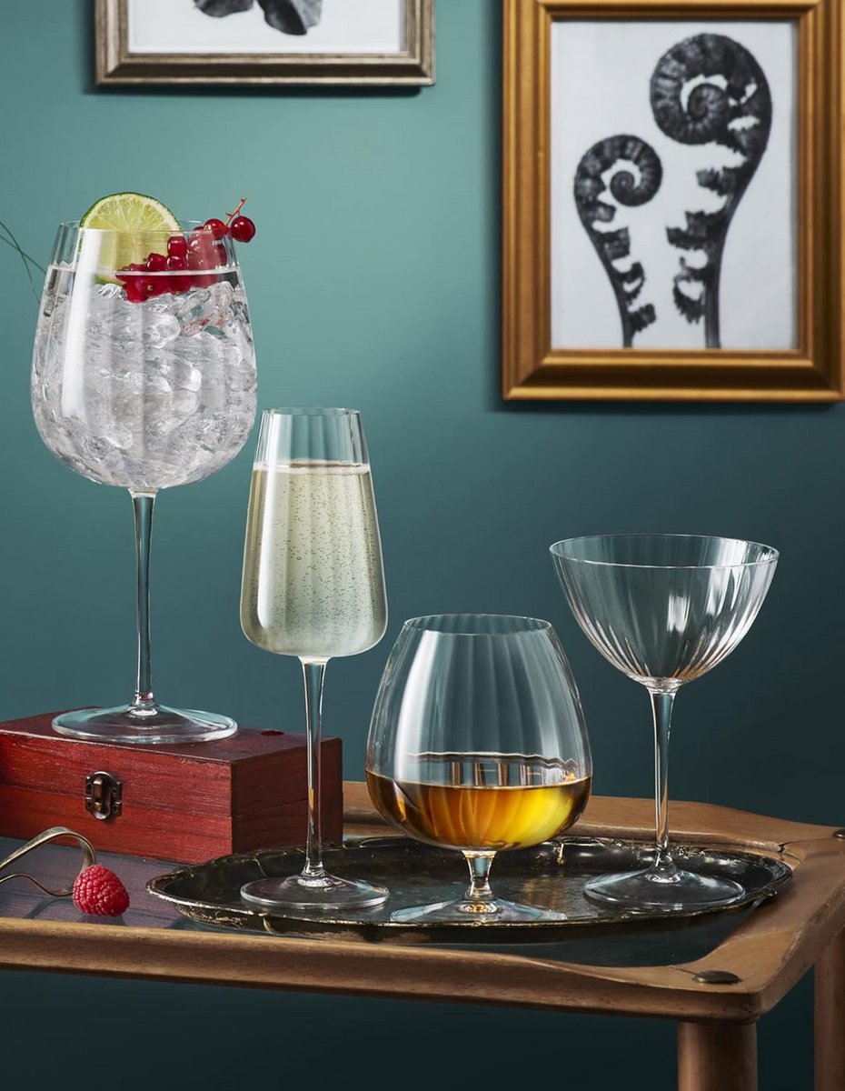 Set van 4 Kristallen Cocktailglazen - 220ml - Vaatwasmachinebestendig