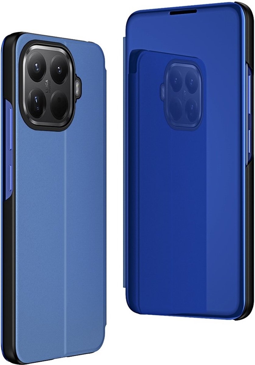 Hoesje geschikt voor Xiaomi 15T Pro - Phonesta Smart View Mirror Book Case - Blauw