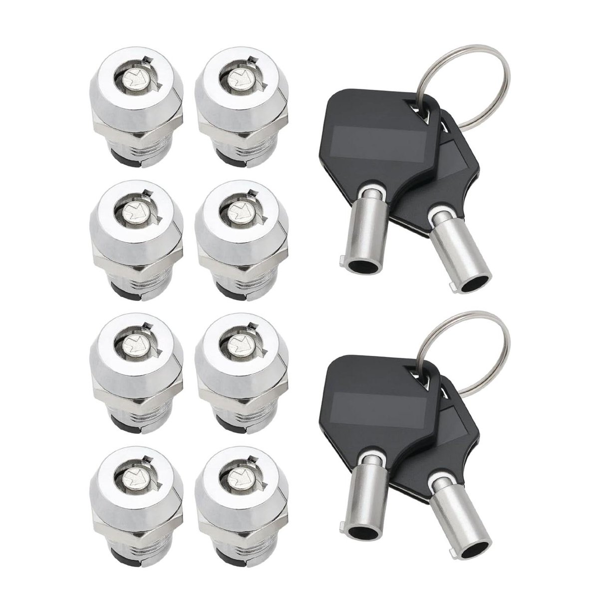 Allecto- Schakelaar Sleutel Bediend - Elektronisch - 12mm - Reparatie - 2 Posities - Drukknop - 1A-125VAC - 0.5A-250VAC - Geschikt voor Sleutel Lock Systeem - Zwart Rond 4 Stuks