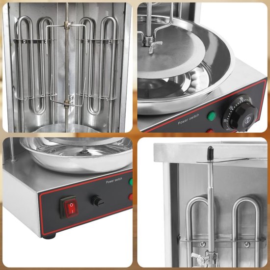 Elektrische Döner & Gyros Grill voor Automatisch Roterend Vlees - Tafelmodel — afbeelding 3