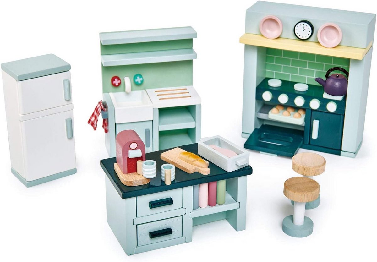 Houten Poppenhuis Keuken Accessoires en Meubels voor Kinderen