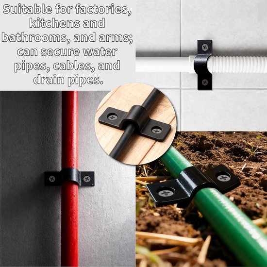 U-buisklemmen 6mm - Set van 50 stuks - Zwarte klemmen voor elektrische leiding - Duurzaam en corrosiebestendig - Eenvoudige installatie. — afbeelding 2
