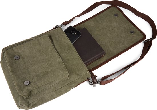 Sac à bandoulière Sergio vert et marron