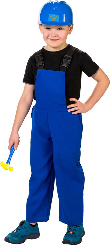 Bouwvakkers Verkleedkostuum - overall - blauw - voor kinderen - werkman 152
