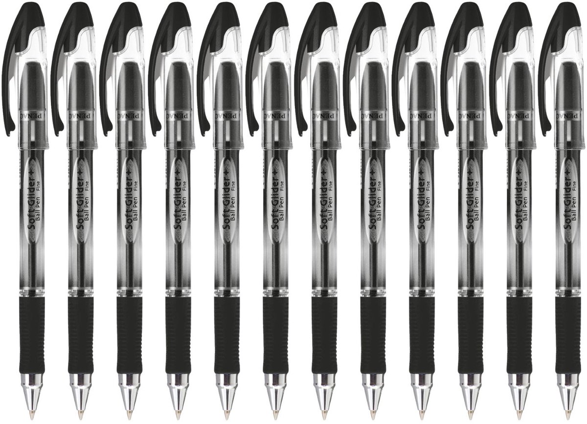 Penac Balpen - Zwart- Soft Glider + - 1.6 mm - 12 stuks