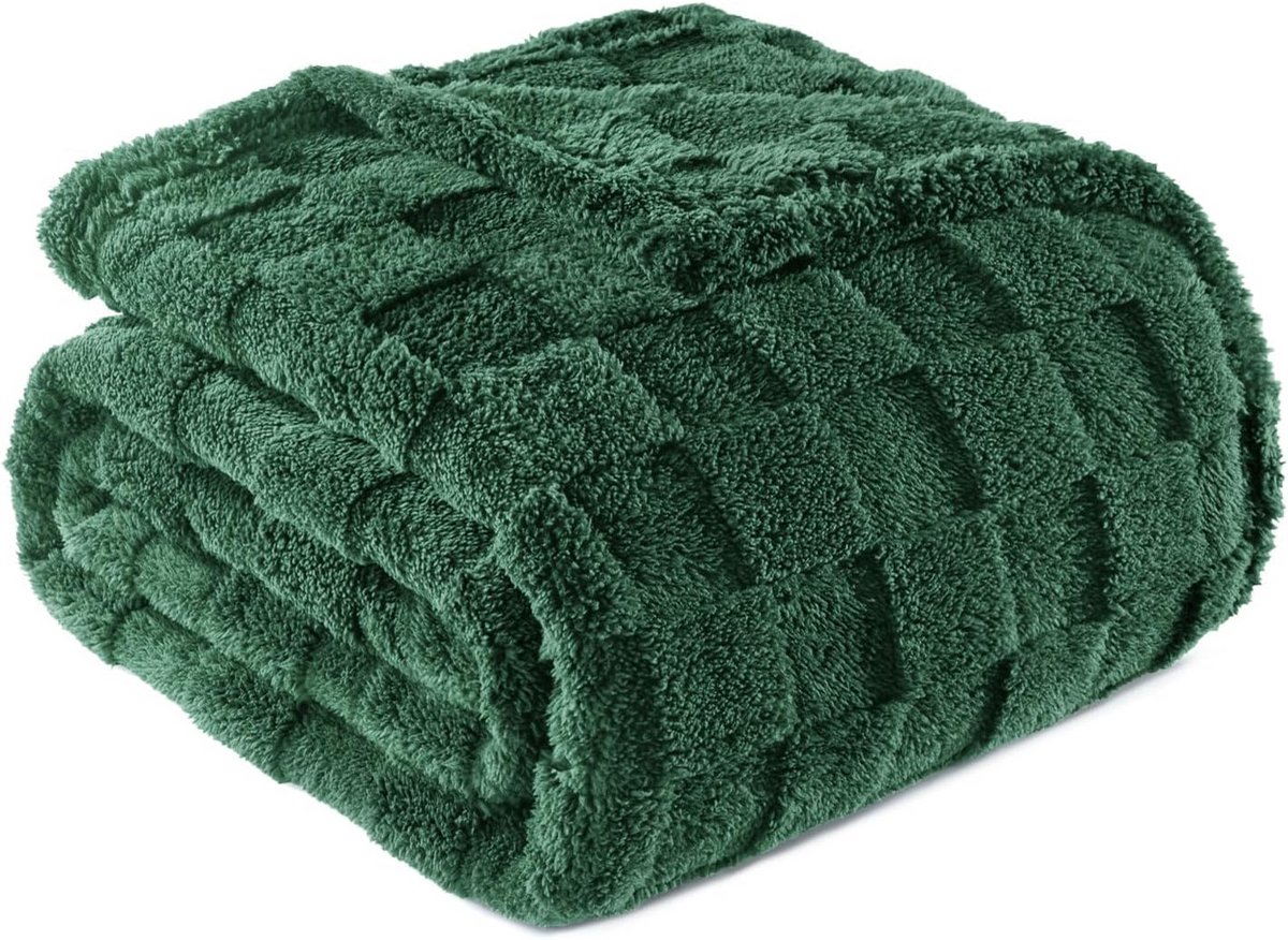 Superzachte Fleece Deken Bank Plaid Warm Lichtgewicht 127x152 cm Bosgroen