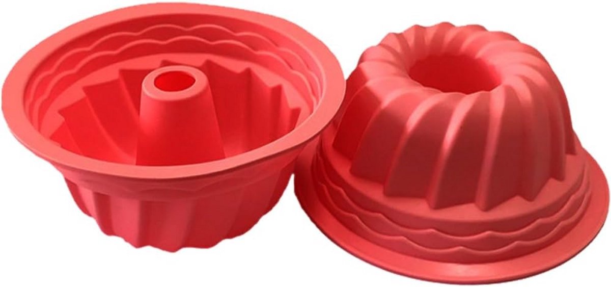 2x Tulband Bakvormen Set 15 cm - Spiraalvormig - Flexibele Siliconen