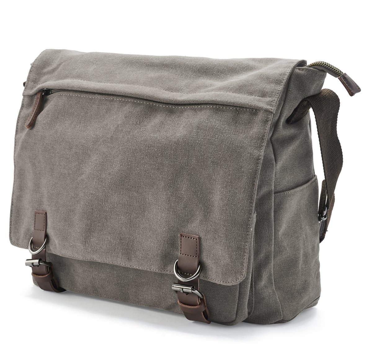 Metallic Grijze Canvas Schoudertas