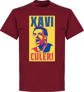 Xavi Barcelona Culer T-Shirt - Bordeaux Rood - S