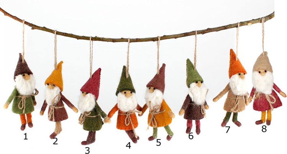 Vilten hanger kabouter aardetinten 14 cm - NR 4