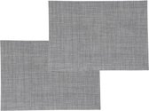 Set van 6x stuks placemats grijs uni - texaline - 50 x 35 cm - Onderleggers