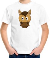 Cartoon paard t-shirt wit voor jongens en meisjes - Kinderkleding / dieren t-shirts kinderen 134/140