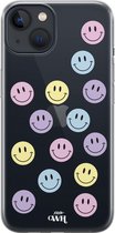 xoxo Wildhearts case voor iPhone 13 Mini - Smiley Colors - xoxo Wildhearts Transparant Case