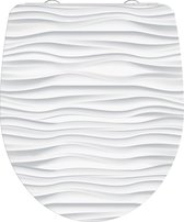 SCHÜTTE WC-Bril 82584 WHITE WAVE - High Gloss - Duroplast - Soft Close - Afklikbaar - RVS-Scharnieren - Decor - 1-zijdige Print
