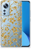 Telefoonhoesje Xiaomi 12 | 12X Back Cover Siliconen Hoesje Gouden Bloemen