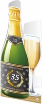 wenskaart champagne - 35 jaar 12 x 18 cm papier