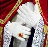 handschoenen luxe 22 cm katoen wit maat XXL