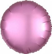 folieballon rond 43 cm roze