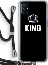 Case Company® - OnePlus Nord N10 5G hoesje met Koord - King zwart - Telefoonhoesje met Zwart Koord - Bescherming aan alle Kanten en Over de Schermrand