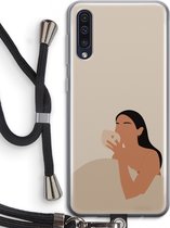 Case Company® - Samsung Galaxy A50 hoesje met Koord - Fresh coffee - Telefoonhoesje met Zwart Koord - Bescherming aan alle Kanten en Over de Schermrand