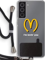 Case Company® - Samsung Galaxy S21 FE hoesje met Koord - I'm lovin' you - Telefoonhoesje met Zwart Koord - Bescherming aan alle Kanten en Over de Schermrand