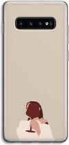 Case Company® - Samsung Galaxy S10 4G hoesje - I drink wine - Soft Cover Telefoonhoesje - Bescherming aan alle Kanten en Schermrand