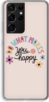 Case Company® - Samsung Galaxy S21 Ultra hoesje - Happy days - Soft Cover Telefoonhoesje - Bescherming aan alle Kanten en Schermrand