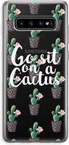 Case Company® - Samsung Galaxy S10 Plus hoesje - Cactus quote - Soft Cover Telefoonhoesje - Bescherming aan alle Kanten en Schermrand