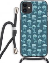 Case Company® - iPhone 11 hoesje met Koord - Kwallie - Telefoonhoesje met Zwart Koord - Extra Bescherming aan alle Kanten en Over de Schermrand