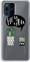 Case Company® - OPPO Find X3 Pro hoesje - Hey you cactus - Soft Cover Telefoonhoesje - Bescherming aan alle Kanten en Schermrand