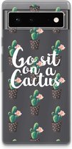 Case Company® - Google Pixel 6 hoesje - Cactus quote - Soft Cover Telefoonhoesje - Bescherming aan alle Kanten en Schermrand