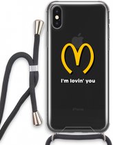 Case Company® - iPhone XS hoesje met Koord - I'm lovin' you - Telefoonhoesje met Zwart Koord - Extra Bescherming aan alle Kanten en Over de Schermrand