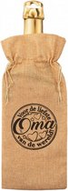 flescadeauverpakking Beste Oma jute 42 cm bruin