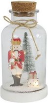 kerstdecoratie Notenkraker led 11 cm glas rood