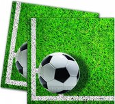 servetten voetbal 33 x 33 cm 20 stuks groen