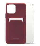 Mobilize Rubber Gelly Card Telefoonhoesje geschikt voor Apple iPhone 13 Pro Max Hoesje Flexibel TPU Backcover met Pasjeshouder - Bordeaux