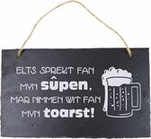 spreukbord Fries elts sprekt 25 cm leisteen zwart