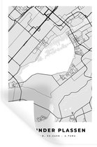 Muurstickers - Sticker Folie - Westeinder Plassen - Stadskaart - Plattergrond - Nederland - Kaart - 20x30 cm - Plakfolie - Muurstickers Kinderkamer - Zelfklevend Behang - Plattegrond - Zelfklevend behangpapier - Stickerfolie