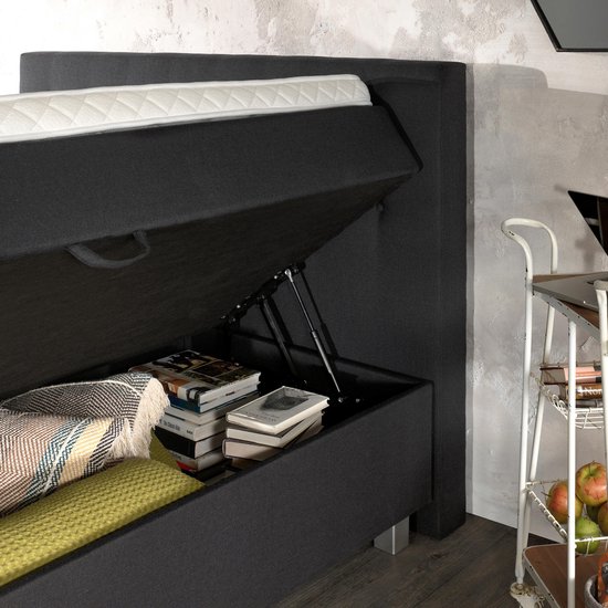 Dreamhouse® Shurgard Boxspring met Opbergruimte – Bed - 180 x 200 cm - Antraciet - Dreamhouse Boxsprings