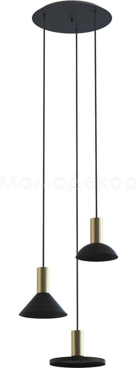 Nowodvorski - Hanglamp Hermanos 3 lichts Ø 30 cm zwart - goud